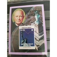 Брит. Вирг. О-ва 1986г. 100-летие Статуи Свободы, Нью-Йорк .Президенты США** Б/З