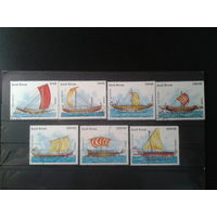 Гвинея Бисау, 1988. Старинные парусные корабли, полная серия. Mi-6,0 евро гаш.