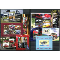 Автомобили - 10 блоков, малых листов - MNH, у 1 малого листа слегка помят уголок. #O-W-122-E-1