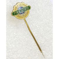 Винтажный значок компании PRESTO из города Угерски-Брод, известной производством технических жидкостей и смазок,