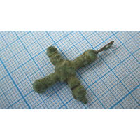 Крестик старинный, нательный. Бронза, литье.