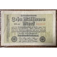 Банкнота 10 миллионов марок 1923 год. Веймарская республика.