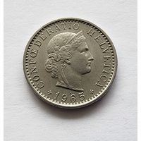 Швейцария 20 раппенов, 1965