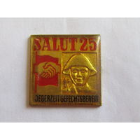 Знак. Значок. Армия 25 лет. "Военно спортивный знак армии ГДР". "HНА NVA DDR". Южная группа войск. Армия стран Варшавского договора. ГДР. Германия. Ретро СССР. м