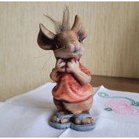 Коллекционная статуэтка "Мышь", керамика, ручная работа.