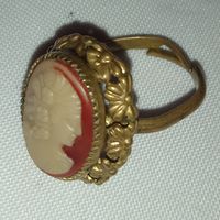 Винтажное кольцо" Камея"латунь,позолота