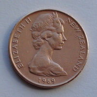 Новая Зеландия 2 цента. 1969 г.