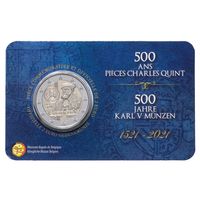 2 евро 2021 Бельгия 500 лет выпуска монет Карла V блистер BU