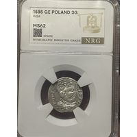 3 гроша 1585 MS62 Баторий