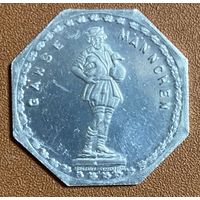 Германия Нюрнберг нотгельд 20 пфеннигов 1920 год. Гусиный человечек. жетон