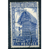 Британские колонии - Папуа Новая Гвинея - 1952/60г. - ландшафты, виды, местные мотивы, 7 1/2 P - 1 марка - гашёная [Mi 12]. #3-WB-90-A-2