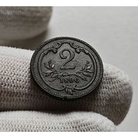 2 геллера 1896 г. Франц Иосиф I, Австрия, Вена, лот авс-2