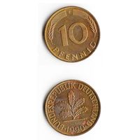 10 пфеннигов Германия 1990 года(F)