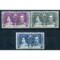 Британские колонии - Фиджи - 1937г. - коронация короля Георга VI и королевы Елизаветы - 3 марки - полная серия, MH, MNH [Mi 89-91]. #2-Bc-48-A-1