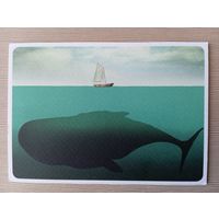 О-11. ПОДПИСАННАЯ ОТКРЫТКА. ГЕРМАНИЯ. ЛОДКА С КИТОМ.