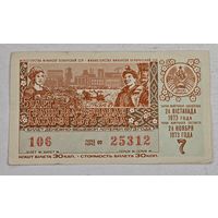 1973 год лотерейный билет БССР