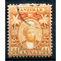 Британские колонии - Султанат Занзибар - 1898г. - султан Хамад ибн Тувайни, 4 1/2 A - 1 марка - гашёная [Mi 47]. #4-B5-122-A-1