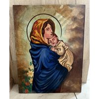 Картина маслом икона Богоматерь и Христос