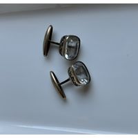 Запонки серебро ,горный хрусталь.