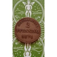 Германия Бавария 2 пфеннинга 1871