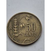 50 центов 1925 года. Литва - Первая Республика (1925 - 1938). Монета не чищена. П45668.