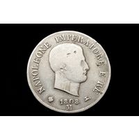 5 лир 1808 г. Милан (Италия), Наполеон Бонапарт