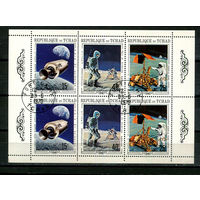 Чад - 1970 - Аполлон 11 и Аполлон 12 - [Mi.291-293kb] - 1 малый лист. Гашеный.  (Лот 24JF)-TG2P16