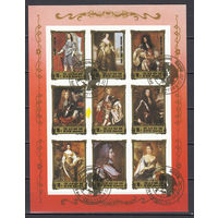 Европейские короли. 1994. Малый лист б/з. Michel N 2531-2611 (- е).