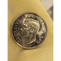 Доллар 1949 Канада - Присоединение Ньюфаундленда - нечастая! Крупное серебро 800 пробы