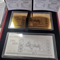 Беларусь 30 рублей 2024 Комплект из 1 золотой и 1 серебряной монет "Белорусский рубль 30 лет"