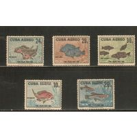 Куба-1958(Мих.604-608) , **   , Морская  Фауна , Рыбы,