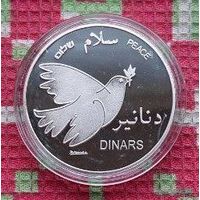 Палестина 1 динар 2014 года, Proof. Голубь, несущий ветвь. Орел. Предложи свою цену или обмен!