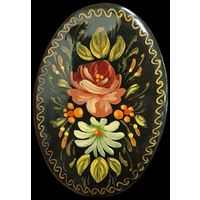 Брошка, ручная роспись. Состояние.