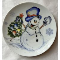 Фарфоровая тарелка    "Снеговик"     ДФЗ