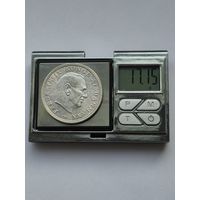 5 крон Дания 1964 года, Свадьба Принцессы Анны Марии, Король Фредерик IX (1947 - 1972). Серебро 800. Монета не чищена. L45579.