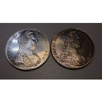Талеры Мария Терезия 1780 Рестрайк. 2 монеты