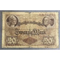 Банкнота 20 марок 1914 год. Германская империя.