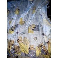 Тюль в детскую с мишками Тедди (длина до подоконника)