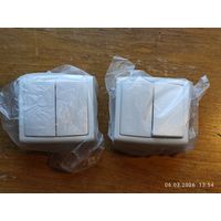 Выключатель 2-клавишный ОП 2 штуки с 1 рубля