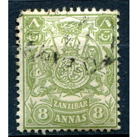 Британские колонии - Султанат Занзибар - 1904г. - герб, 8 А - 1 марка - гашёная [Mi 82]. #4-B5-122-A-1