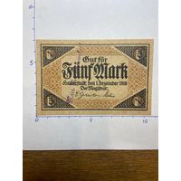 Германия нотгельд 5 марок 1918 г.- Альберштадт - 2001