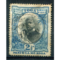 Королевство Тонга - 1897г. - король Джордж Тупоу II, 2 1/2 P - 1 марка - гашёная [Mi 42]. #4-B5-130-A-1