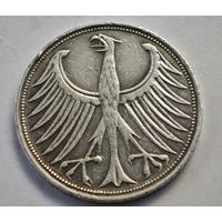 1951 год  5 марок  Германия    серебро