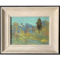 Щемелёв Л.Д "Вясна ў Раўбічах", 1990г. Размер в раме 38,5х47,5 см., без 25х35 см.