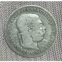 Монета Австро-Венгрия 1 крона 1893 год. Франц Иосиф I. Серебро