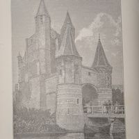 Энциклопедическая гравюра .Гаарлемъ. Амстердамския ворота. 22х16см 19-нач.20в.