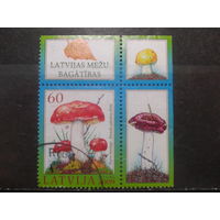 Латвия, 2009. Грибы с купонами (угол), Mi-1,8 евро гаш.