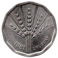 ВОСТОЧНАЯ  РЕСПУБЛИКА УРУГВАЙ. 2 НОВЫХ ПЕСО 1981 FAO Международный день еды. Колосья