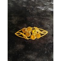 Брошь СССР позолоченная "Два цветка"