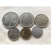 Испания 6 монет (полный комплект) 1980 - Чемпионат мира по футболу 1982 - UNC!